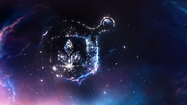 透明水晶宇宙唯美星空背景
