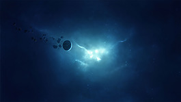藍色大氣宇宙唯美星空背景