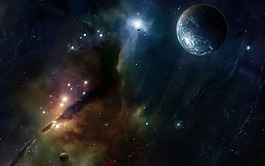 黑色大氣宇宙唯美星空背景