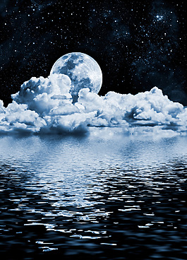 透明冰湖唯美星空背景