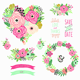 時(shí)尚卡通花朵插畫