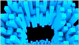 藍(lán)色柱圖立體3d視頻素材