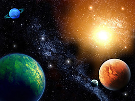 梦幻彩色星球背景