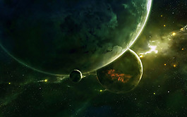 夢(mèng)幻綠色星空背景