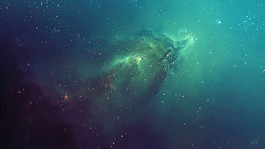 梦幻绿色宇宙背景