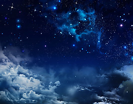 藍(lán)色夢(mèng)幻宇宙唯美星空背景