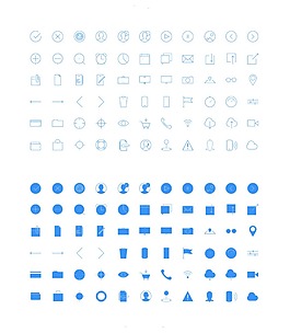 藍色兩款線性矢量icon圖標