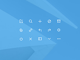 网页UI白色线性icon图标素材
