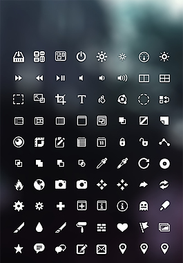 網頁UI白色icon圖標集