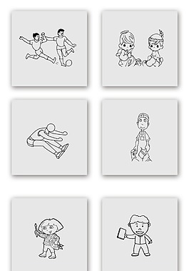 簡筆畫人物創意卡通插畫