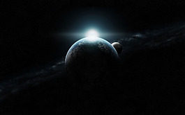 宇宙黑色星球唯美星空背景