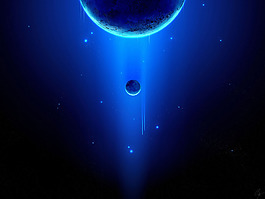 蓝色星球唯美星空背景