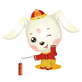 放鞭炮的卡能狗素材