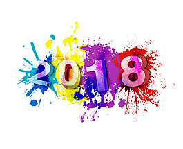 彩色噴墨2018字體素材