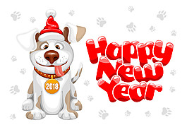 2018年狗年快乐主题元素