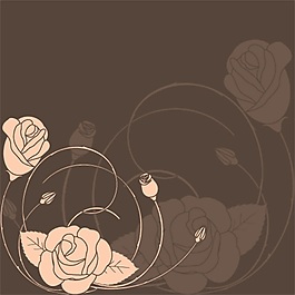 玫瑰花底紋古典元素矢量素材