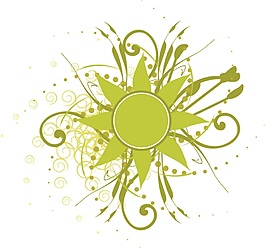 藤蔓與太陽矢量素材