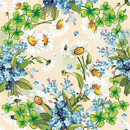 藍(lán)白色花朵植物矢量素材