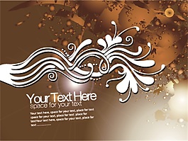 棕色印花英文矢量素材