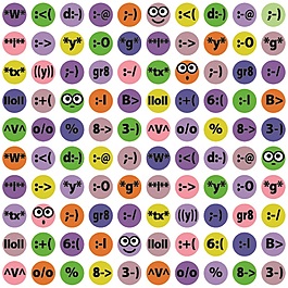 彩色圓點(diǎn)表情矢量素材