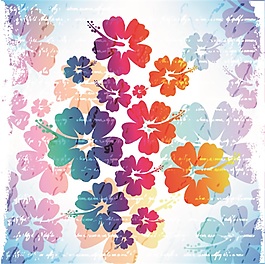 彩色印花圖案矢量素材
