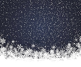 黑白雪花場景矢量素材