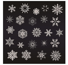 黑白雪花圖案矢量素材
