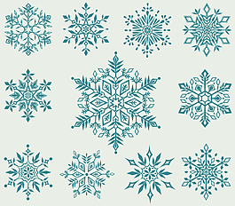 藍(lán)色雪花圖案矢量素材