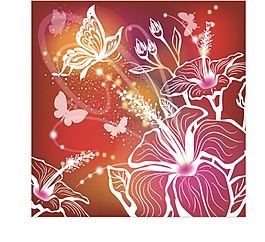紅色印花圖案矢量素材