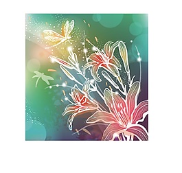 綠色印花圖案矢量素材