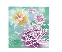 绿色花纹印花矢量素材