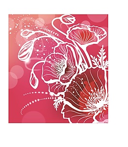 紅色花朵圖案矢量素材