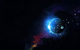 藍色漸變星球背景