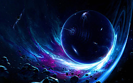 梦幻蓝色星球背景