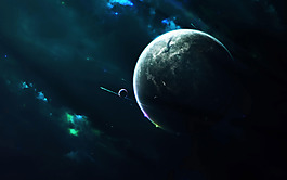 唯美藍色星空背景素材