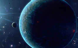 唯美藍(lán)色星空背景素材