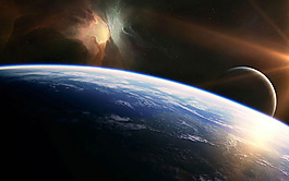唯美星空地球背景素材
