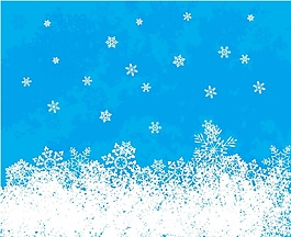 藍(lán)色雪花卡通矢量素材