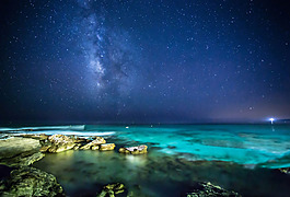 藍色宇宙星河唯美星空背景