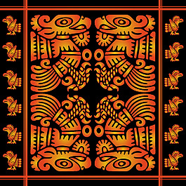 紅黑色花紋卡通矢量素材