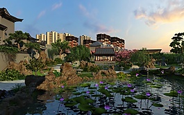 樓盤園林景觀效果圖素材