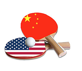 中美乒乓球外交免摳png透明素材