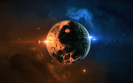 创意大气星球唯美星空背景