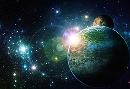 创意梦幻星球唯美星空背景