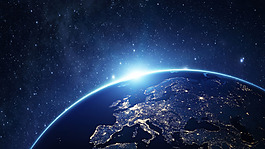 藍色宇宙星球唯美星空背景