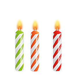 彩色條紋生日蠟燭免摳png透明素材