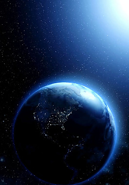 蓝色创意科技星球唯美星空背景