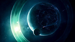 蓝色科技银河系唯美星空背景