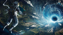 航天科技研究隧道唯美星空背景