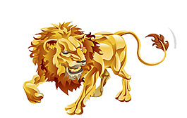 金色獅子座獅子免摳png透明素材